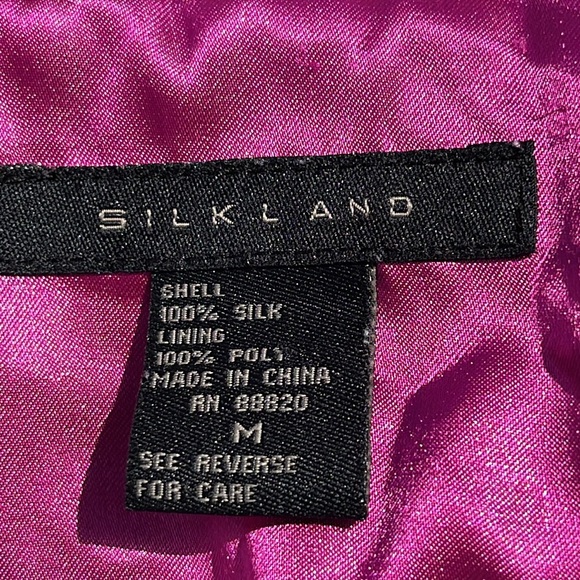SilkLand bl & wh silk jacket M - Picture 5 of 8